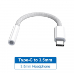 Fonken 2-&uuml;hes punutud C-t&uuml;&uuml;pi laadimisheli adapteri kaabel USB C-t&uuml;&uuml;pi C/3,5 mm/iOS-i k&otilde;rvaklappide konverter, mis sobib IPh 15 Android-telefoniga Type-C to 3.5mm valge