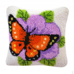 DIY riivi ja konksu komplektid Padja kate armas liblikas lilleline vaibamuster, tr&uuml;kitud 16x16 tolli,