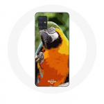 &Uuml;mbris Samsung Galaxy A51 5G Macaws Parrot Orange Green jaoks