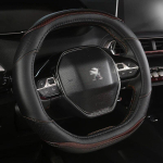 for Peugeot 2008  e2008 Car Steering Wheel Cover Carbon Fibre + PU Leather Auto Accessories interior Coche