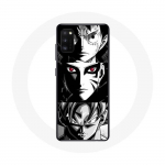 Coque pour Oppo A16 Sangoku Naruto Luffy one piece Dragon Ball Z fond noir et blanc anime manga - Maniacase
