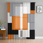 Punane must hall mosaiik abstraktne kodu t&uuml;llkardinad magamistuppa elutuppa Tr&uuml;kitud l&auml;bipaistvad kardinad r&otilde;du suveks kodukaunistuseks 135W x 114H(cm)