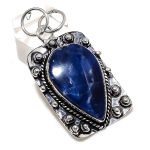 Natural Sodalite Gemstone Handmade 925 Sterling Silver Pendant 2.17 d8i67