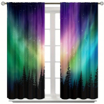 2tk Vikerkaare v&auml;rvilised kardinad varraste tasku abstraktsed v&auml;rvilised kontuuriplokid, geomeetriline 3D prindimustriga kardin magamistoa jaoks W50xH130(CM)x2PCS-Rod pocket