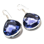 Natural Amethyst Gemstone Handmade 925 Sterling Silver Gift Earring 1.77 k4l12
