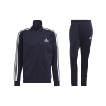 Adidas Logo Tr&uuml;kiga Triibuline Kampsun-Kapuutsikas ja Jooksup&uuml;ksid Komplekt Meestele Vabaaja Spordir&otilde;ivad Sinine GK9658 3XL