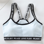 T&uuml;drukute puuvillane aluspesu Sport Bra Training rinnahoidja Stundent aluspesu one size valge