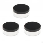 3 Empty Loose case Portable Smoothing Mineral Puff Refillable Blusher DIY Jars Box valge