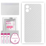 apgo Protective Skin Sticker for the back compatible with Samsung Galaxy A04e, Wrap Film, Foil, Vinyl - Pattern Transparent Carbon