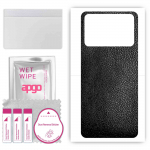 apgo Protective Skin Sticker for the back compatible with OnePlus 8T Cyberpunk 2077, Wrap Film, Foil, Vinyl - Pattern Black Leather