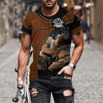 Meeste T-s&auml;rk Vintage Suveriided Personaliseeritud Uued T-s&auml;rgid Puusepp 3D-tr&uuml;kiga Topid Streetwear Vabaaja Meeste Suurem Pullover M