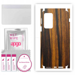 apgo Protective Skin Sticker for the back+sides compatible with Motorola Edge 20 Pro, Full Wrap Film, Foil, Vinyl - Pattern Tigerwood
