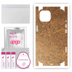 apgo Protective Skin Sticker for the back+sides compatible with Apple iPhone 13, Full Wrap Film, Foil, Vinyl - Pattern Rusty Copper