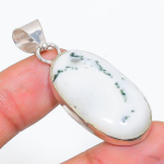 Natural Tree Agate Gemstone Handmade 925 Sterling Silver Pendant 1.85 f4t45