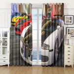 Odavad 3D Moodsad Lahedad Autod Mustad Sportautod P&auml;ikesekaitsekardinad 2 Paneeli Poiste Toa Magamistoa Elutoa Akna Kodu Kaunistus Kardinad 135W185H(CM)53x73in&Grommet Top