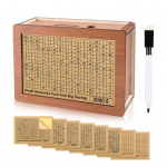 Puidust rahakast koos loenduri marker-pliiatsiga sihtnumbri kleebis Vana hoiup&otilde;rsas m&uuml;ndi sularahakonteiner Raha s&auml;&auml;stmise v&auml;ljakutsed Korpuse kaunistus pruun