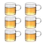 Borosilikaatklaasist teekann Mugav kuumutatav teekann eemaldatava filtriga L&auml;bipaistev lilletee tassi pott Mahlakann Kuumade jookide n&otilde;ud 6PCS Teacup orange