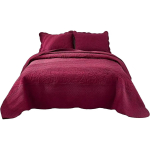 2-osaline 100% puuvillane kahe tekikomplekt Tikitud tepitud voodipesu voodikatte komplekt (Naturaalne beež Twin) Kaubavaba p&auml;evatekk Plaid Twin (68 x86 )