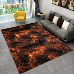 3D Volcano Lava Magma ala suur vaip, vaipvaip elutoa diivani uksemattide kaunistamiseks, Kid Play libisemiskindel p&otilde;randamatt 230x160cm(90x62in)