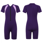 &Uuml;hes t&uuml;kis Quick Dry l&uuml;hikeste varrukatega t&otilde;mblukuga Shorty wetsuit ujumiskost&uuml;&uuml;m Rash Guard ujumisriided t&uuml;drukutele 10-12 Years lilla
