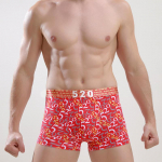 &Otilde;mblusteta meeste alusp&uuml;ksid, mees, j&auml;&auml;siidist aluspesu, bokserid, moep&uuml;ksid, leopardtr&uuml;kiga bokserid, U-kotikesed, hingavad alusp&uuml;ksid, &otilde;hukesed p&uuml;ksid L punane/valge