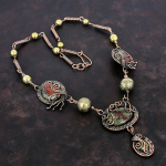 Draakonikivi kaelakee vasktraadiga m&auml;hitud kaelakee reguleeritava keti kaelakee vask k&auml;sit&ouml;&ouml;ehted v&auml;&auml;riskivi kaelakee kingitused emale