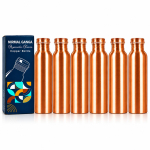 Nirmal Ganga Puhas Vask Vee Pudelite Komplekt - Iga&uuml;ks 1 Liiter, Elegantne Lihtne Disain, Premium Shudh Tamba Kvaliteet // Pakk 6 tk orange