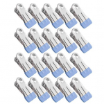 20 tk kummitihendiga kuivatusklambrid, libisemisvastased tugevad k&uuml;&uuml;nised roostevabast terasest paksendatud riiden&otilde;elad, kiip taevasinine v&auml;rv