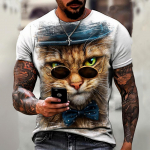 Meeste T-s&auml;rk Trend Cat Element T-s&auml;rk meestele igap&auml;evasteks &otilde;ues kasutamiseks m&otilde;eldud O-kaelusega l&uuml;hikeste varrukatega T-s&auml;rgid Mugavast materjalist r&otilde;ivad Top L