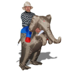 Costume &eacute;xplorateur sur le dos d'&eacute;l&eacute;phant d&eacute;guisement avec chapeau