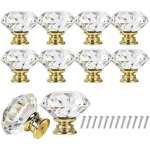 10 tk 30 mm teemantklaasist kristallist sahtel, t&otilde;mmatavad k&auml;epidemed koos kruvidega kodukontori jaoks