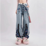 Naiste teksad Star Vintage Y2k 90ndate esteetilised &uuml;lisuured teksap&uuml;ksid 2000ndate Harajuku k&otilde;rge v&ouml;&ouml;kohaga kottis kauboip&uuml;ksid Hip-hop riided S sinine