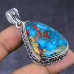 Spiny Oyster Gemstone 925 Steling Silver Jewelry Pendant 2.17 v0i13