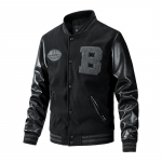 Meeste Varsity jakk Regular Fit Vabaaja Letterman Pesapalli Pombertakid Meestele S&uuml;gis Talv Paksenenud V&auml;ljas N&ouml;&ouml;pidega Vanaaegne Jakk Taskutega M must