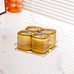 L&auml;bipaistev maitseainepurk suupistete serveerimisalus maitseainekarp hoiukonteiner purk kastekann p&uuml;hadeks Grey 4 squares