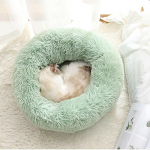 Lemmiklooma voodi paks pl&uuml;&uuml;s &uuml;mmargune lemmiklooma pesa padi Mugav kennel talv soe pikk pl&uuml;&uuml;s &uuml;lipehme magamiskott lamamistool kassimaja S roheline