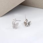 Butterfly Full Diamond Stud Naiste Lihtne K&otilde;ik Temperamendiga kaetud k&otilde;rvar&otilde;ngad V&auml;ikesed peened Saada t&uuml;druks&otilde;ber valge