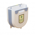 Pr&uuml;gikast seinale kinnitatav kokkupandav, ruumis&auml;&auml;stlik pandlaga kapiga, seinale riputatav hoiukorv Koduvarustus M sinine