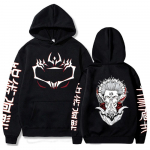 Anime Jujutsu Kaisen Hoodies Meeste Satoru Gojo Printiga dressipluus S&uuml;gistalvine Harajuku Kapuutsiga kapuutsiga T&auml;navar&otilde;ivad Suures suuruses kapuuts M