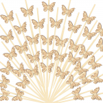 Palgi v&auml;rvi liblikas bambuspulk bambusest helmestest puuviljapaelad liblikas karu puupulk