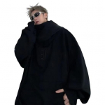 S&uuml;giskevadine meeste kapuuts Hip-hop stiilis t&auml;navar&otilde;ivad paks pl&uuml;&uuml;s, soe vaba &uuml;hev&auml;rviline kapuutsiga tikandid kuhjatud kraega vabaaja pullover M hall