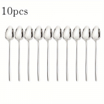 10-osaline roostevabast terasest &otilde;htus&ouml;&ouml;gi lusikad, s&ouml;&ouml;giriistade komplekt, elegantne kuldse peegliga poleeritud lusikaga s&ouml;&ouml;giriistade komplekt einestamiseks ja meelelahutuseks h&otilde;be