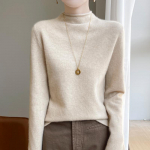 Naiste ka&scaron;miirist sviiter Qinghe ka&scaron;miir 30% ka&scaron;miir 70% vill s&uuml;gis-talvine ka&scaron;miir pullover pehme ja soe XXL beež