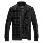 Korea stiilis ruuduline nahkjakk, keskealiste ja k&otilde;rgekvaliteediline isa r&otilde;ivas, s&uuml;gisene uus jakk, meeste mantel 52