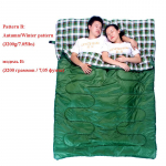 Paarile t&auml;iskasvanutele m&otilde;eldud flanellist &uuml;mbrik puuvillane magamiskott, talvine sooja- ja k&uuml;lmakindel paksendatud kaasaskantav telk, puhkelaagri tekk