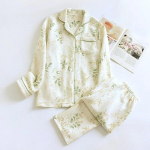 2024. aasta s&uuml;gis/talv uus naiste pidžaamakomplekt, pikkade varrukatega pikkade p&uuml;kste kaheosaline komplekt Lihtne &otilde;hukiht, kolmekihiline, soojad koduriided M