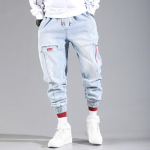Hip Hop Cargo P&uuml;ksid Meeste Haaremi P&uuml;ksid Pingutusn&ouml;&ouml;riga lahtised Meeste Teksad Casual Plus Size K&auml;rbitud p&uuml;ksid Jooksurid Moep&uuml;ksid XL