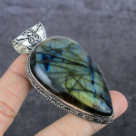 Natural Labradorite Gemstone 925 Sterling Silver Jewelry Pendant 2.99 i5f91
