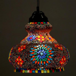 30 cm Surahi kujuga suur klaasmosaiigist ripplamp elamiseks ja kodukaunistuseks T&uuml;rgi lambi mitmev&auml;rviline pirn ei kuulu komplekti