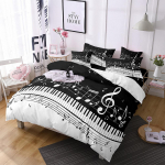 Muusikateema Pol&uuml;estrist tekikott 3D kitarr klaveri voodipesukomplekt King Queen Twin t&auml;issuuruses lastele poistele t&uuml;drukutele tubade kaunistamine 70x133cm 2pcs